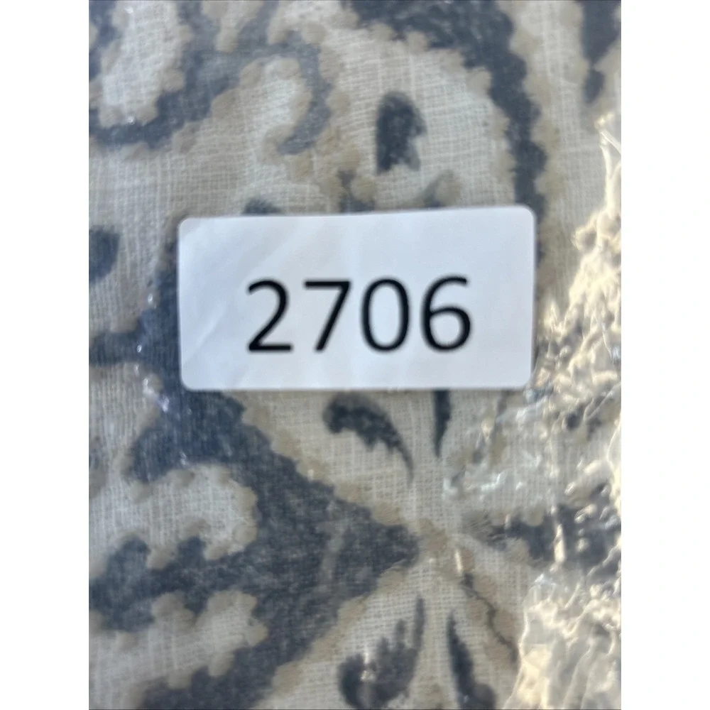 Lot of 2 POTTERY BARN Linen REILLEY EMBROIDERED PILLOW COVER 22